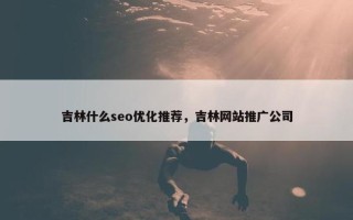 吉林什么seo优化推荐，吉林网站推广公司