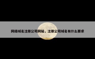 网络域名注册公司网站，注册公司域名有什么要求