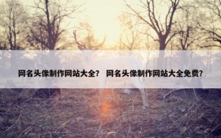 网名头像制作网站大全？ 网名头像制作网站大全免费？