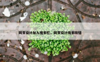 网页设计加入搜索栏，网页设计搜索按钮