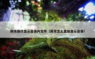网页制作显示目录内文件（网页怎么直接显示目录）