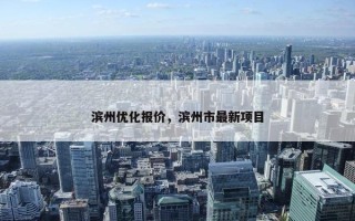 滨州优化报价，滨州市最新项目