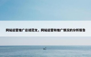 网站运营推广总结范文，网站运营和推广情况的分析报告