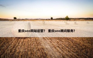 重庆seo网站运营？ 重庆seo顾问服务？