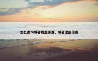 怎么查询域名被注册没，域名注册信息