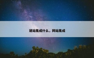建站集成什么，网站集成