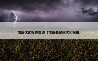 南京优化报价渠道（南京关键词优化报价）