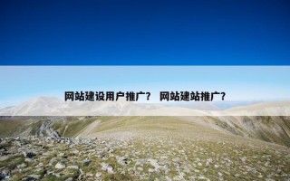 网站建设用户推广？ 网站建站推广？