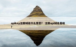 apikey注册域名什么意思？ 注册api域名是啥？
