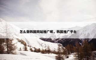 怎么做韩国网站推广呢，韩国推广平台