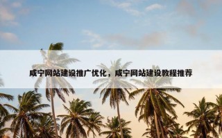 咸宁网站建设推广优化，咸宁网站建设教程推荐