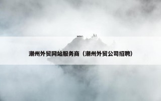 潮州外贸网站服务商（潮州外贸公司招聘）