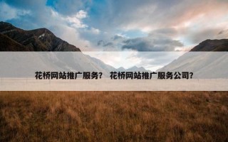花桥网站推广服务？ 花桥网站推广服务公司？