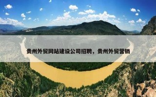 贵州外贸网站建设公司招聘，贵州外贸营销