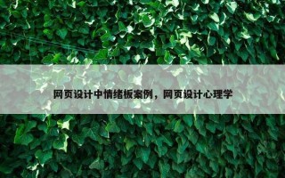 网页设计中情绪板案例，网页设计心理学
