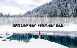 福安怎么做网站推广（宁波网站推广怎么做）