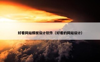 好看网站模板设计软件（好看的网站设计）