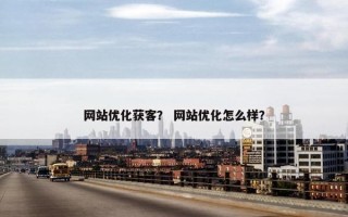 网站优化获客？ 网站优化怎么样？