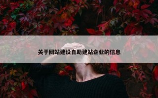 关于网站建设自助建站企业的信息