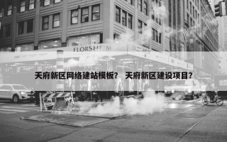 天府新区网络建站模板？ 天府新区建设项目？
