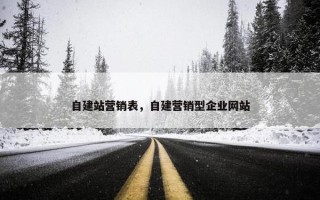 自建站营销表，自建营销型企业网站