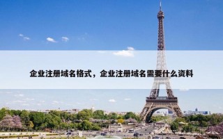 企业注册域名格式，企业注册域名需要什么资料