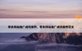 零食网站推广成功案例，零食网站推广成功案例范文