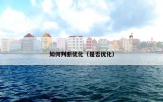 如何判断优化（是否优化）