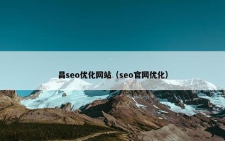 昌seo优化网站（seo官网优化）