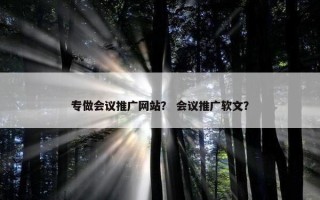 专做会议推广网站？ 会议推广软文？