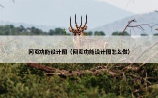 网页功能设计图（网页功能设计图怎么做）