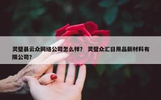 灵璧县云众网络公司怎么样？ 灵璧众汇日用品新材料有限公司？