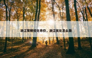 浙江常规优化市价，浙江优化怎么做