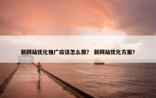 新网站优化推广应该怎么做？ 新网站优化方案？