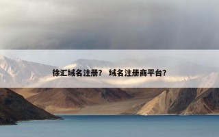 徐汇域名注册？ 域名注册商平台？