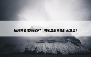 扬州域名注册商家？ 域名注册商是什么意思？