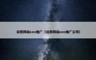 日照网站seo推广（日照网站seo推广公司）