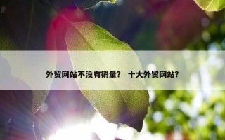 外贸网站不没有销量？ 十大外贸网站？