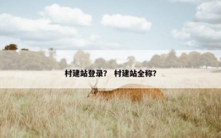 村建站登录？ 村建站全称？