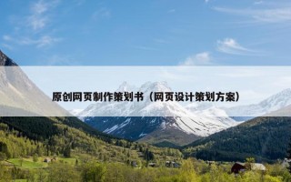 原创网页制作策划书（网页设计策划方案）
