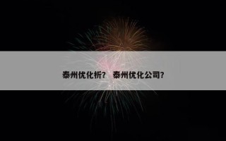 泰州优化析？ 泰州优化公司？