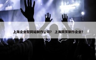 上海企业型网站制作公司？ 上海网页制作企业？