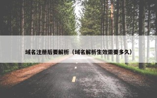 域名注册后要解析（域名解析生效需要多久）