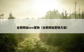谷歌网站seo营销（谷歌网站营销方案）