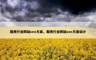 服务行业网站seo方案，服务行业网站seo方案设计