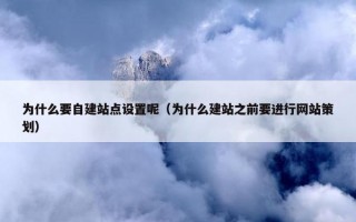 为什么要自建站点设置呢（为什么建站之前要进行网站策划）
