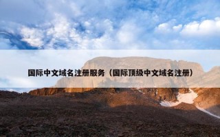 国际中文域名注册服务（国际顶级中文域名注册）