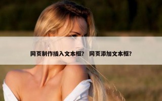 网页制作插入文本框？ 网页添加文本框？
