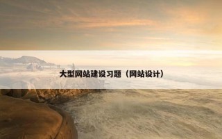 大型网站建设习题（网站设计）