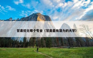 甘肃优化哪个专业（甘肃最有潜力的大学）